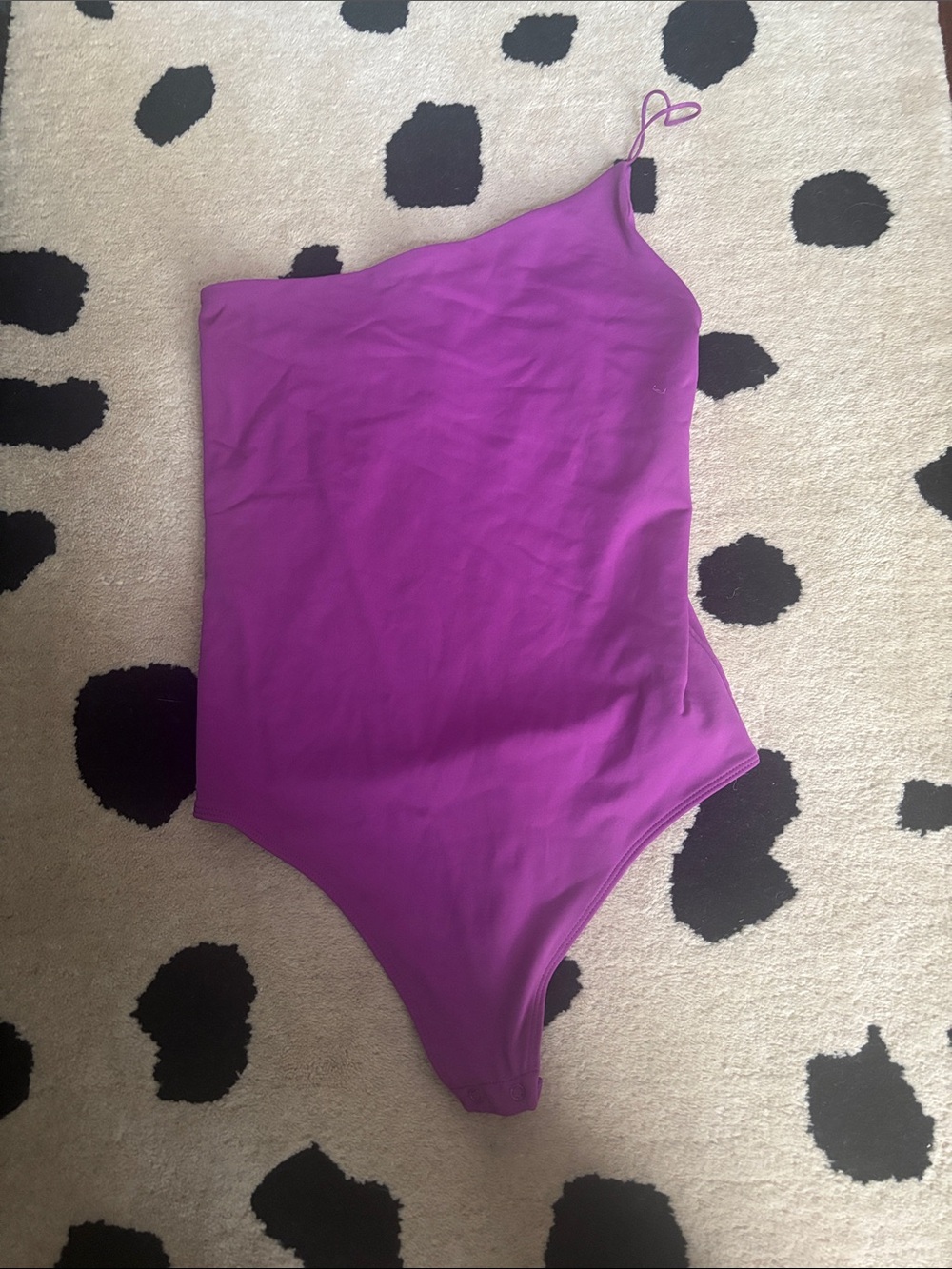 Babaton One-Shoulder Purple One-Piece bodysuit medium